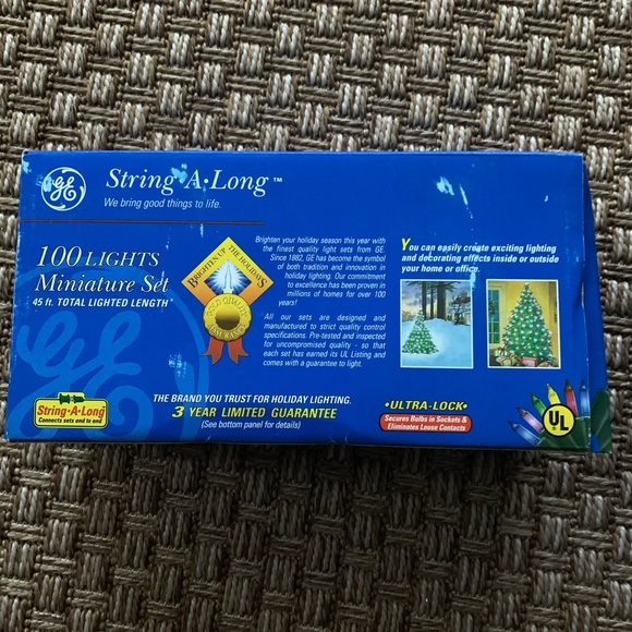 NIB GE String-A-Long Red Miniature Light Set 100 Count 45 ft Green Wire - Picture 2 of 6